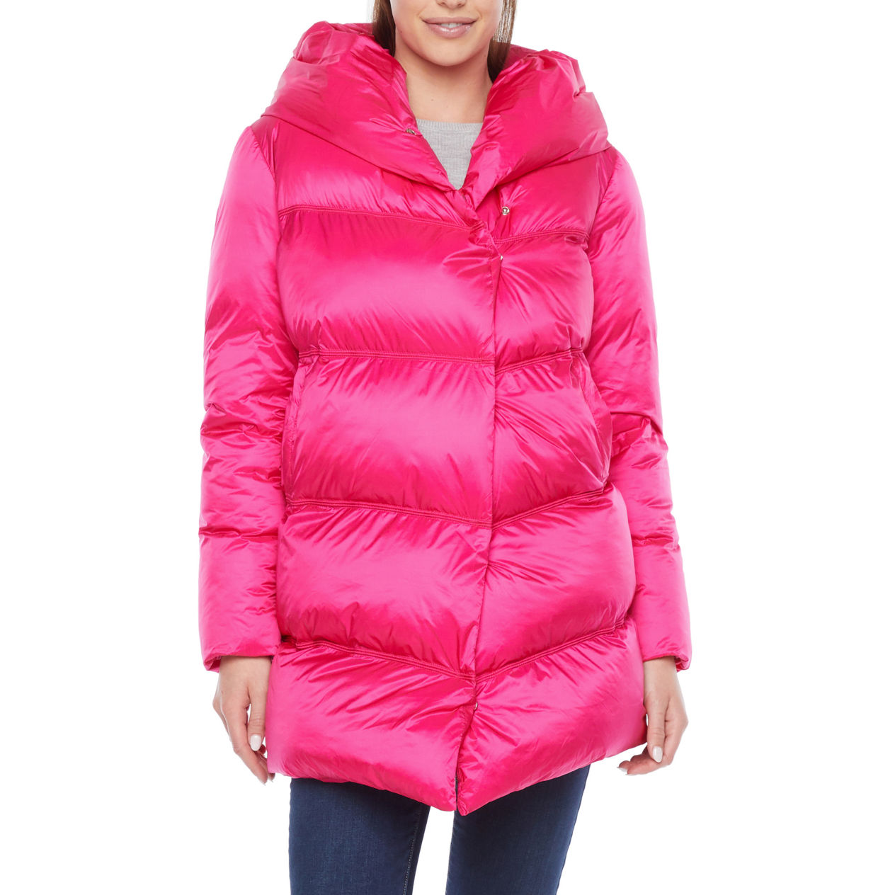 Rihanna pink puffer on sale coat