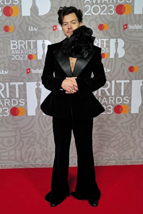 Harry Styles
43rd BRIT Awards, Arrivals, The O2 Arena, London, UK - 11 Feb 2023
Wearing Nina Ricci, Custom
