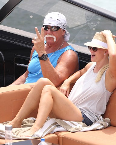 Hulk Hogan with wife Jennifer McDaniel and David Grutman take a ride in his yacht around Miami.

Pictured: Hulk Hogan,Jennifer McDaniel,Hulk Hogan
Jennifer McDaniel
Ref: SPL1269165 220416 NON-EXCLUSIVE
Picture by: SplashNews.com

Splash News and Pictures
USA: +1 310-525-5808
London: +44 (0)20 8126 1009
Berlin: +49 175 3764 166
photodesk@splashnews.com

World Rights