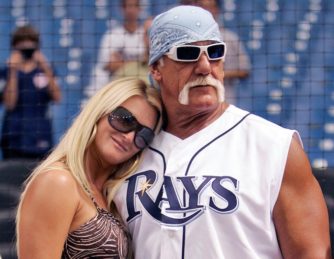 Hulk Hogan & Jennifer McDaniel Pose At A New York Yankees Game