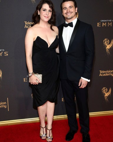 Melanie Lynskey, Jason Ritter. Melanie Lynskey, left, and Jason Ritter arrive at night two of the Television Academy's 2017 Creative Arts Emmy Awards at the Microsoft Theater, in Los Angeles
Television Academy's 2017 Creative Arts Emmy Awards - Red Carpet - Night 2, Los Angeles, USA - 10 Sep 2017