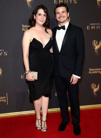 Melanie Lynskey, Jason Ritter. Melanie Lynskey, left, and Jason Ritter arrive at night two of the Television Academy's 2017 Creative Arts Emmy Awards at the Microsoft Theater, in Los Angeles
Television Academy's 2017 Creative Arts Emmy Awards - Red Carpet - Night 2, Los Angeles, USA - 10 Sep 2017
