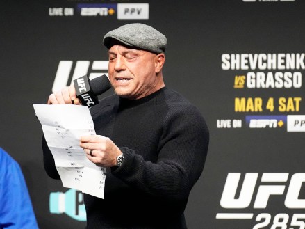 LAS VEGAS, NV - March 3: Joe Rogan at the ceremonial weigh-ins at MGM Grand Garden Arena for UFC 285 -Jones vs Gane : Ceremonial Weigh-ins on March 3, 2023 in Las Vegas, NV, United States. (Photo by Louis Grasse/PxImages) (Louis Grasse / SPP)
UFC 285 -Jones vs Gane : Ceremonial Weigh-ins, MGM Grand Garden Arena, Las Vegas, NV, LAS VEGAS, NEVADA, United States - 03 Mar 2023