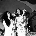 John Lennon with Yoko Ono performing at a benefit for UNICEF ca. 1969 in London