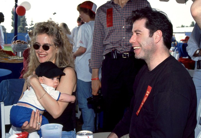 John Travolta & His Family In 1992