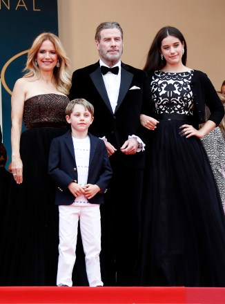 (lr) Kelly Preston, Benjamin Travolta, John Travolta and Ella Bleu Travolta arrive for the screening of ‘Solo: A Star Wars Story’ during the 71st annual Cannes Film Festival, in Cannes, France, 15 May 2018. The film is presented at the Official Festival Competition which runs from 08 to 19 May.  Solo: A Star Wars Story Premiere - 71st Cannes Film Festival, France - 15 May 2018