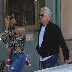 *EXCLUSIVE* Katharine McPhee and her husband, David Foster, take their son Rennie out for lunch at Via Alloro