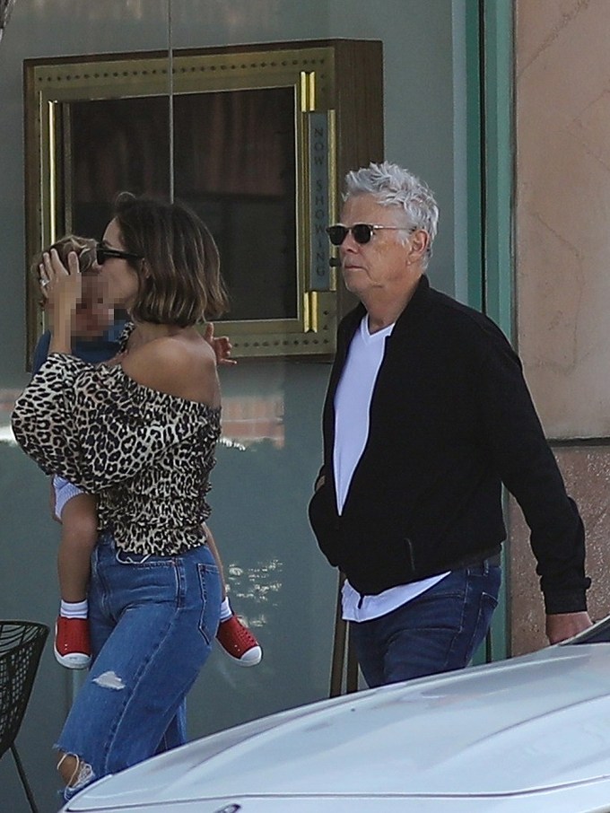 Katharine McPhee and her husband, David Foster, take their son Rennie out for lunch
