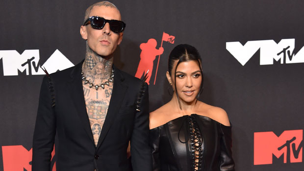 Travis Barker Gifts Kourtney Kardashian Disney Statues & Roses – Photo ...