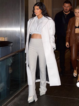 Kylie Jenner Steps Out for Dinner at Nobu in Gray Cropped Ensemble With Her Baby Bump on Full DisplayKylie Jenner Steps Out for Dinner at Nobu in Gray Cropped Ensemble With Her Baby Bump on Full Display, New York, USA - 11 Sep 2021