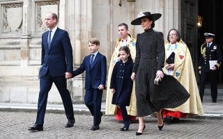 The Duke and Duchess of Cambridge, Prince William (L) and Catherine, depart with their children Princess Charlotte (C-R) and Prince George (C-L) following the Service of Thanksgiving for the life of Prince Philip, the late Duke of Edinburgh at Westminster Abbey, London, Britain 29 March 2022. The Duke of Edinburgh, who died in April 2021, had a long association with Westminster Abbey, including his own marriage to the then Princess Elizabeth there in 1947.
Service of Thanksgiving for the life of the Duke of Edinburgh, London, United Kingdom - 29 Mar 2022