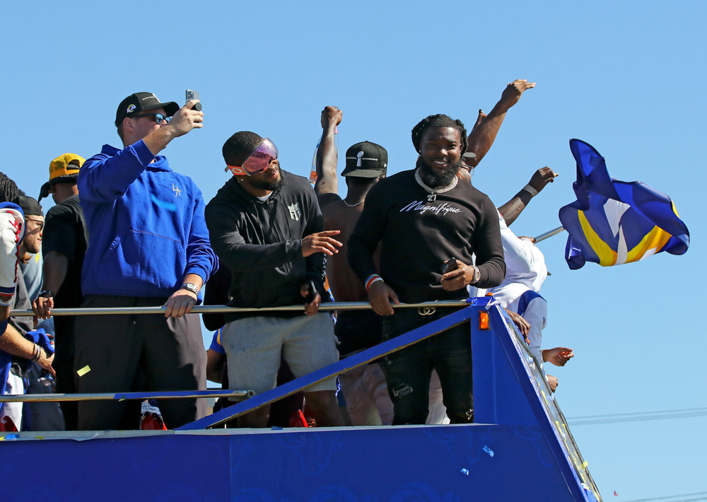 Los Angeles Rams Super Bowl Victory Parade, Los Angeles Coliseum's Olympic Plaza, California, USA - 16 Feb 2022