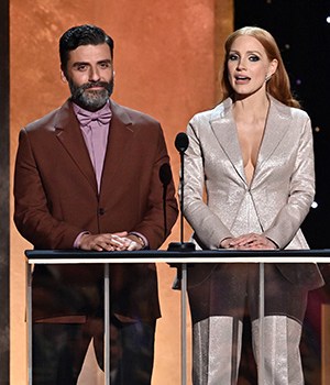 Oscar Isaac and Jessica Chastain28th Annual Screen Actors Guild Awards, Show, The Barker Hangar, Santa Monica, Los Angeles, USA - 27 Feb 2022