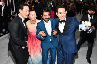 Lee Jung-jae, Kim Joo-ryeong and Park Hae-soo
28th Annual Screen Actors Guild Awards, Show, The Barker Hangar, Santa Monica, Los Angeles, USA - 27 Feb 2022