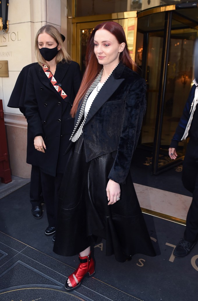 Actress Sophie Turner is seen walkng in soho on August 2, 2018 in