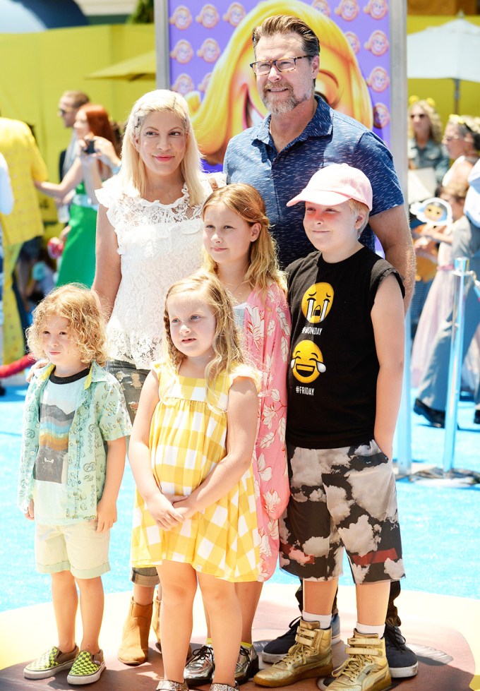 Tori Spelling & Family At The Premiere Of ‘The Emoji Movie’
