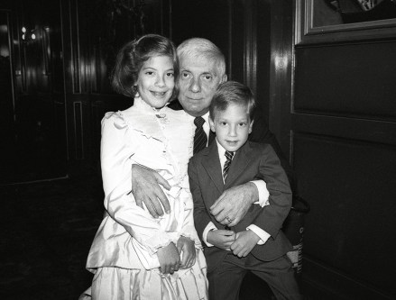 Reception held in honor of Aaron spelling was held at Hamilton's place, Aaron spelled with his children Tori and Randy July 1984