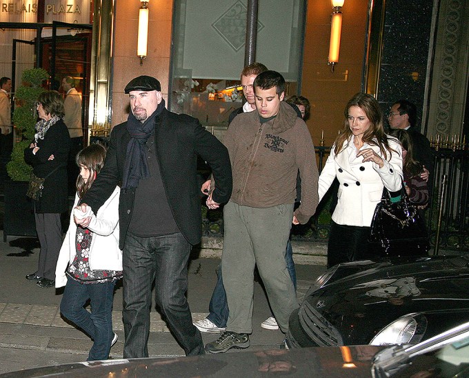 John Travolta with wife Kelly Preston and children