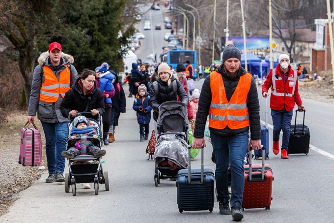 Refugees Cross The Ukrainian-Slovak Border