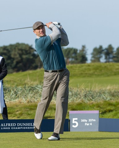 Wladimir Klitschko on 5th tee
The Alfred Dunhill Links Championship, Round 2, Carnousite Links, Carnoustie, UK, 6 September 2017