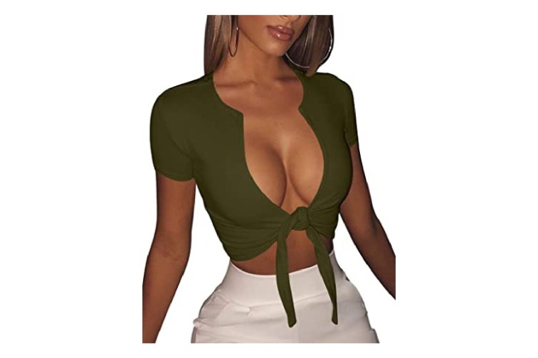 womens tie front top reviews