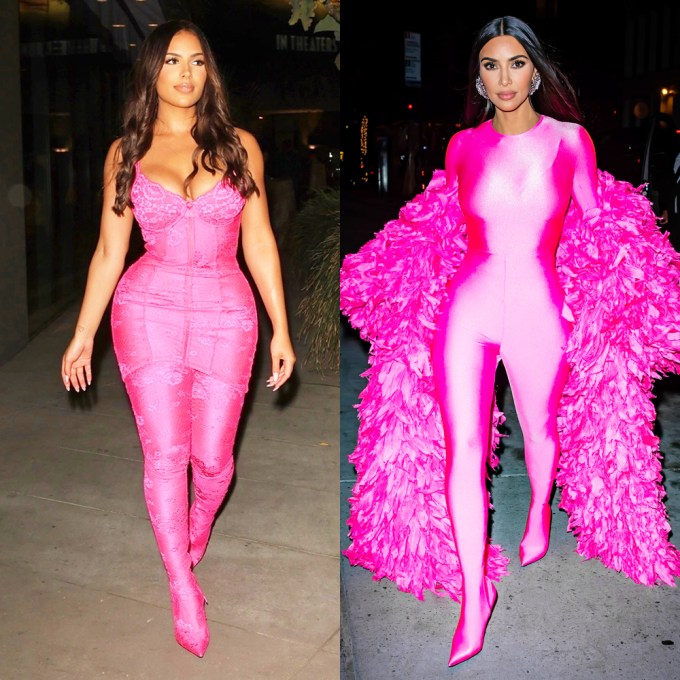 Chaney Jones & Kim Kardashian in pink