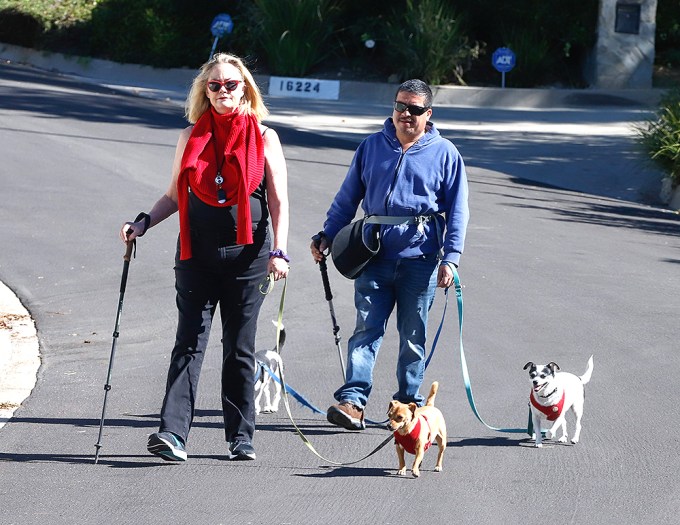 Cybill Shepherd Steps Out For Walk With Dogs