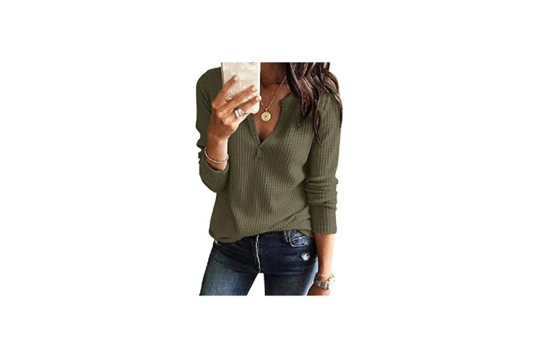 womens waffle knit top reviews