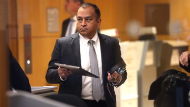  Former Theranos COO Ramesh "Sunny" Balwani goes through a security checkpoiunt as he arrives at the Robert F. Peckham U.S. Federal Court on March 16, 2022 in San Jose, California. Balwani appeared in federal court for the first day of his trial where he faces charges of conspiracy and wire fraud for allegedly engaging in a multimillion-dollar scheme to defraud investors with the Theranos blood testing lab services. Former Theranos CEO Elizabeth Holmes was was found guilty of four counts of defrauding investors in January and is awaiting sentencing. (Photo by Justin Sullivan/Getty Images)