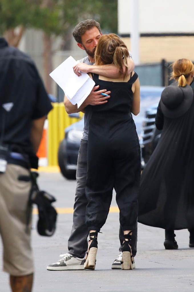 J.Lo Kisses Ben Affleck On a Movie Set