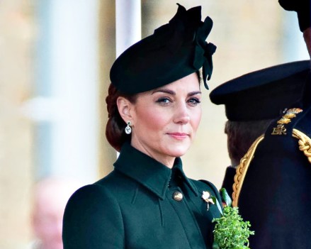 Catherine Duchess of Cambridge Prince William and Catherine Duchess of Cambridge attend St. Patrick's Day Parade, Cavalry Barracks, Hounslow, London, UK - 17th March 2019