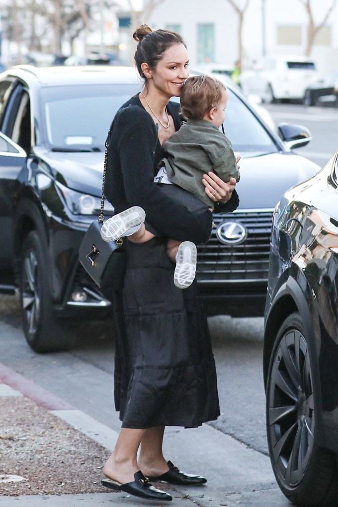Katharine McPhee & her son Rennie out and about