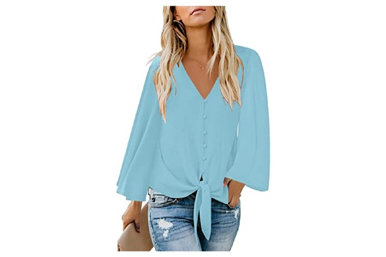 womens tie front top reviews