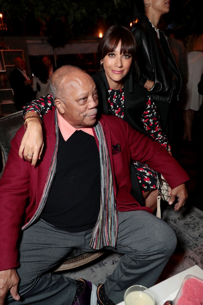 Quincy Jones & Rashida Jones Pose For Magazine Party
