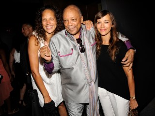 Quincy Jones, center, a producer of the documentary film "Keep On Keepin' On," poses with his daughters Martina Jones, left, and Rashida Jones at the premiere of the film at Landmark Theatres, in Los Angeles
LA Premiere Of "Keep On Keepin' On", Los Angeles, USA - 17 Sep 2014