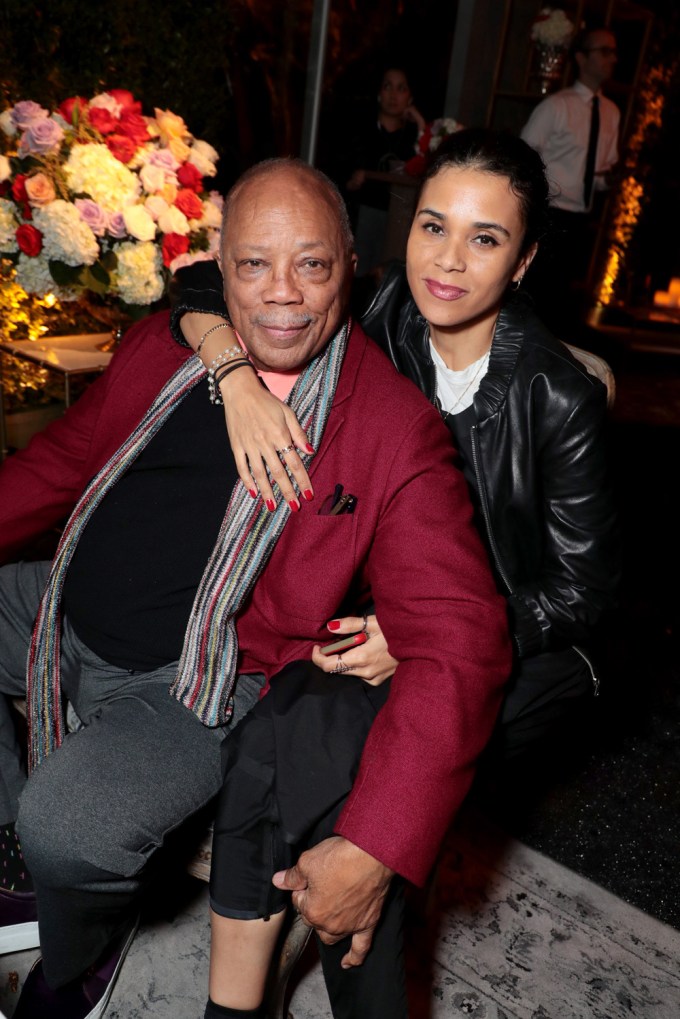 Quincy Jones & Daughter Kikada Enjoy Hollywood Soiree