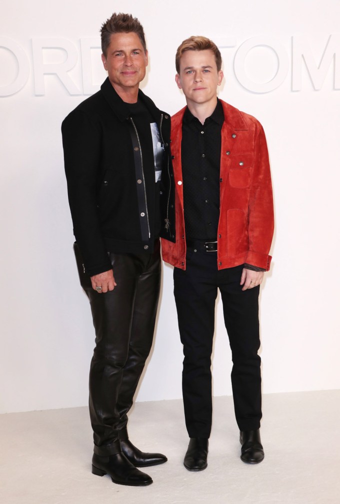 Rob Lowe & Son John Arrive At Tom Ford Show