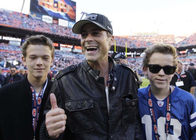 Rob Lowe & Sons Attend Super Bowl XLIV