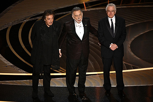 Al Pacino, Francis Ford Coppola, and Robert De Niro at the Oscars. (Rob Latour/Shutterstock)