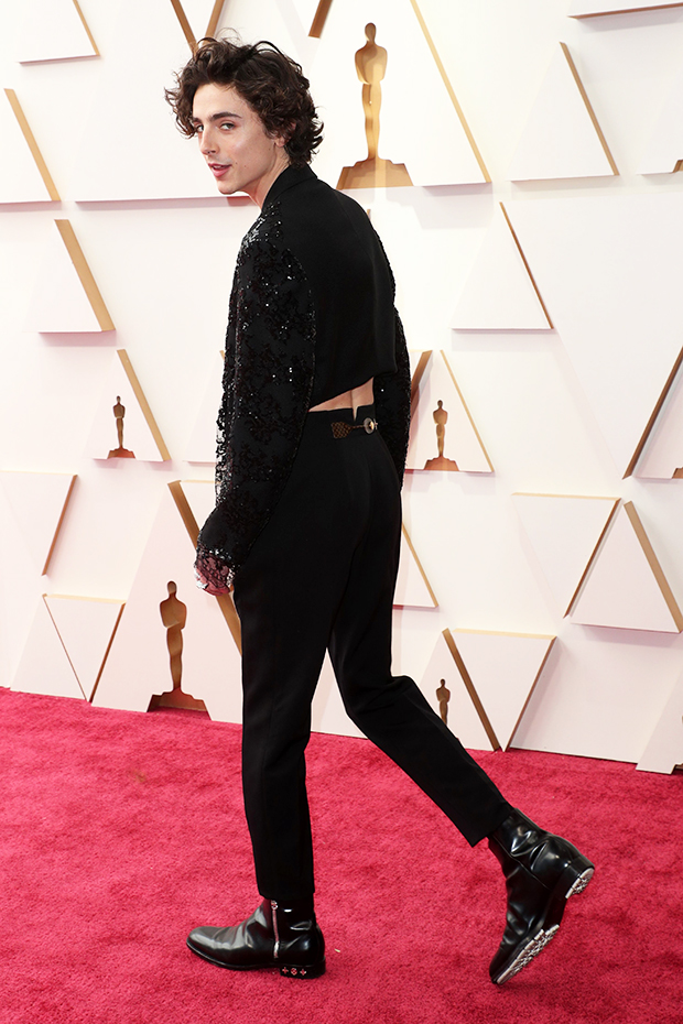 Timothée Chalamet At Oscars 2022: Rocks No Shirt & Sequined Jacket – Hollywood Life