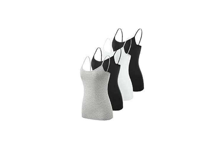  Emmalise Womens Camisole Built In Bra Wireless Fabric Support  Short Cami