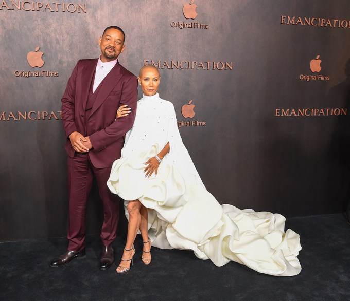 Will Smith with his wife at the ‘Emancipation’ premiere