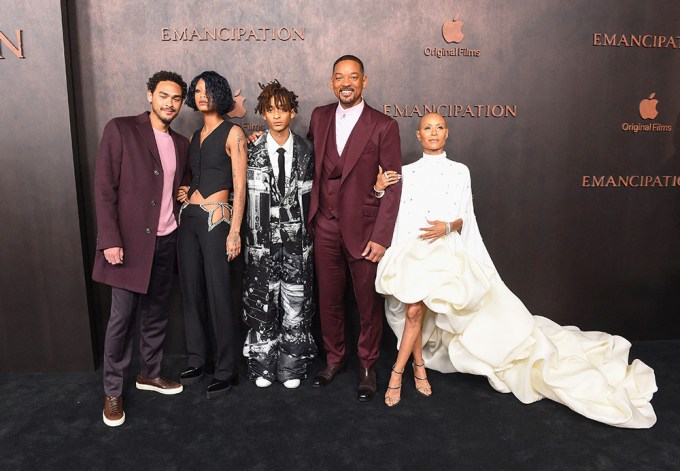 Will Smith with his family at the ‘Emancipation’ premiere