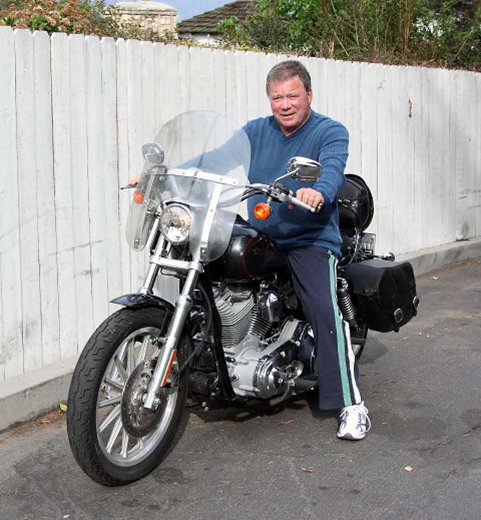 William Shatner Rides His Harley
