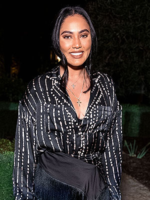 Ayesha Curry looks stunning in a bird print minidress for a date