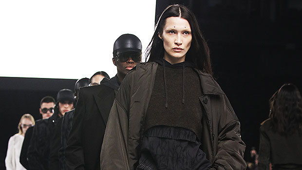 Bella Hadid Wears Bizarre Forehead Studs For Givenchy PFW Show: Photos ...