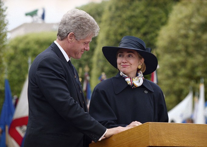 President Bill Clinton & First Lady Hillary In Normandy