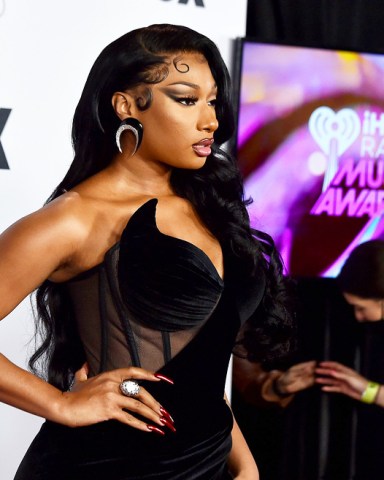 Megan Thee Stallion arrives at the iHeartRadio Music Awards, at the Shrine Auditorium in Los Angeles
2022 iHeartRadio Music Awards - Arrivals, Los Angeles, United States - 22 Mar 2022