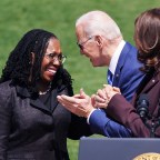 Biden and Justice Jackson during Event on the South Lawn, Washington, USA - 08 Apr 2022