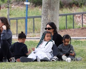 Kim Kardashian takes her kids to watch Saint play a soccer match in Calabasas. 03 Apr 2022 Pictured: Kim Kardashian. Photo credit: P&P / MEGA TheMegaAgency.com +1 888 505 6342 (Mega Agency TagID: MEGA844386_016.jpg) [Photo via Mega Agency]
